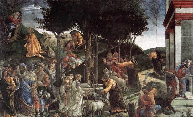 BOTTICELLI, Sandro Scenes from the Life of Moses Sweden oil painting art